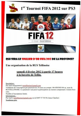 Tournoi 2012 FIFA sur PS3